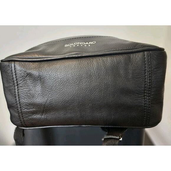 BOLANGARO TREVOR Leather Zipper Backpack Work Travel Black EUC 15x11x5 - Picture 8 of 14
